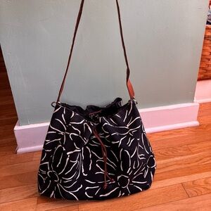 Large floral Kate Spade cinchable tote